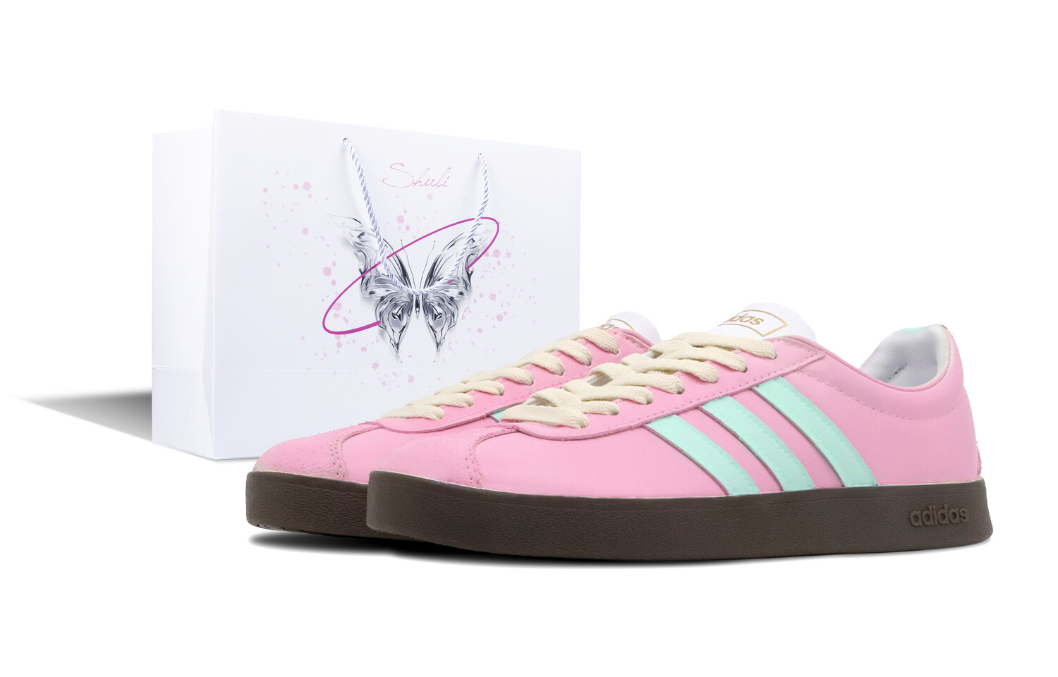 

Кроссовки adidas neo Skateboarding Shoes Unisex Low-top Lime, розовый