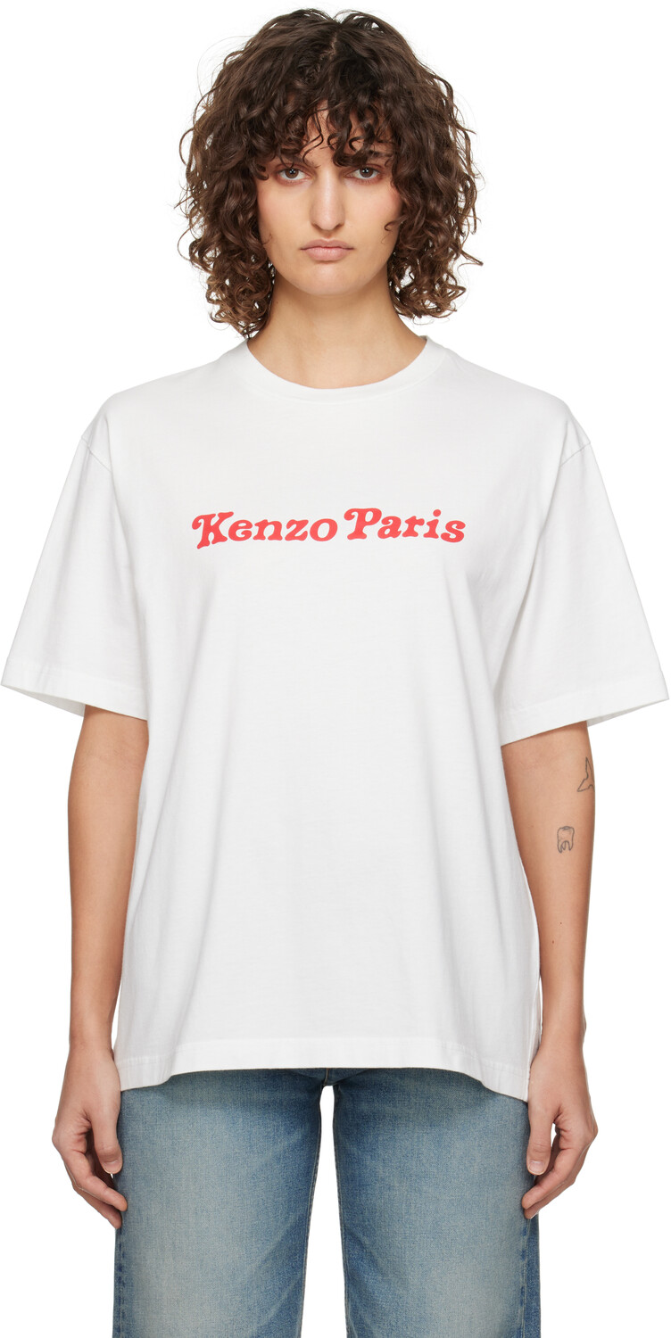 

Футболка Paris VERDY Edition большого размера Kenzo, белый