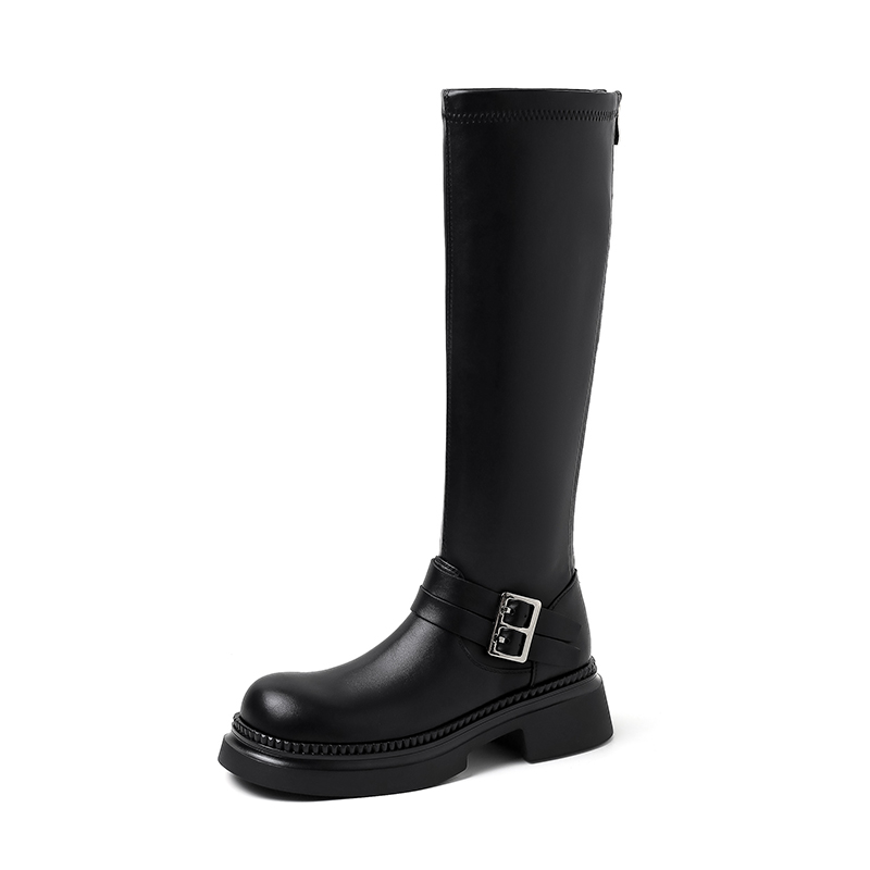 Yeezyy Reezy Черные женские высокие сапоги, цвет Black