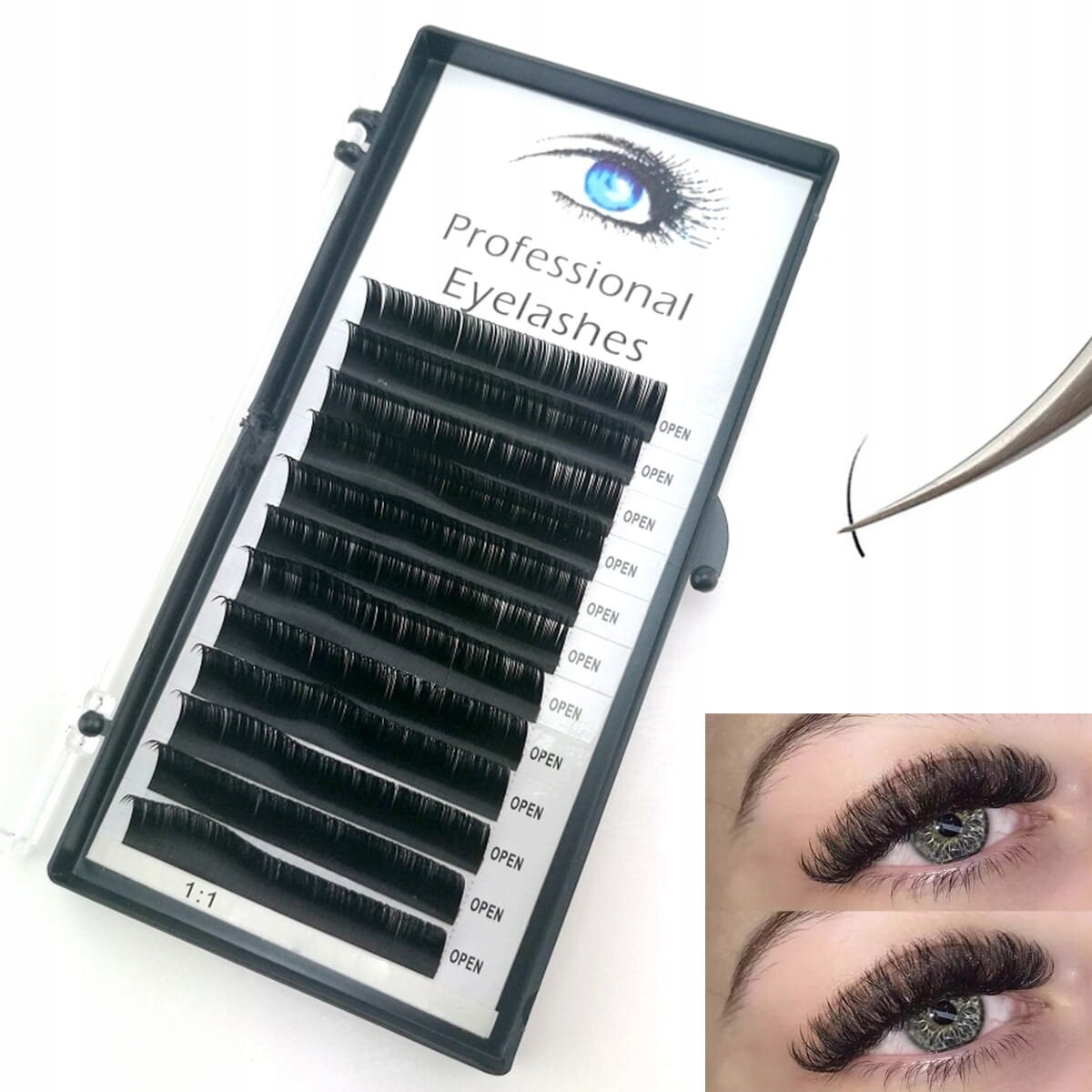 

Ресницы из натурального норкового волоса 0,07 12 мм, завиток С Maxim