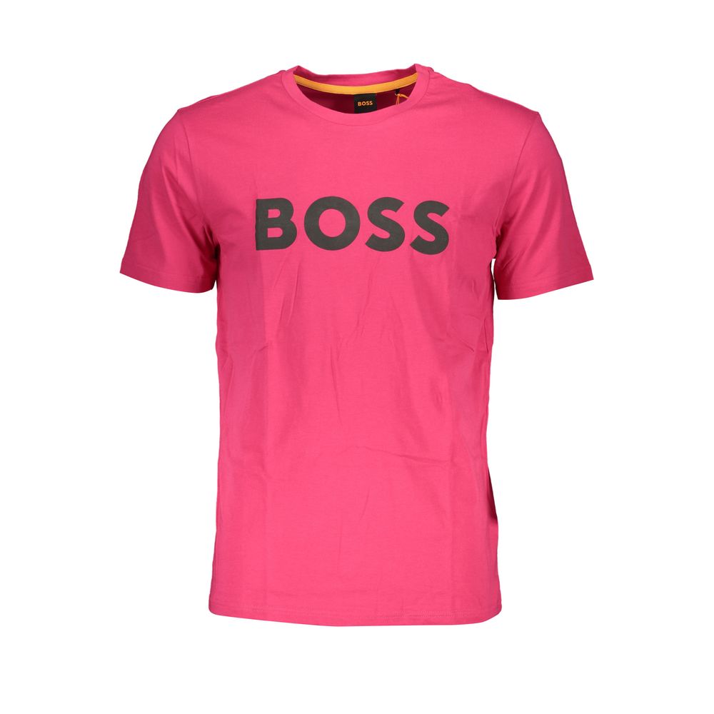 

Мужская футболка из розового хлопка Hugo Boss
