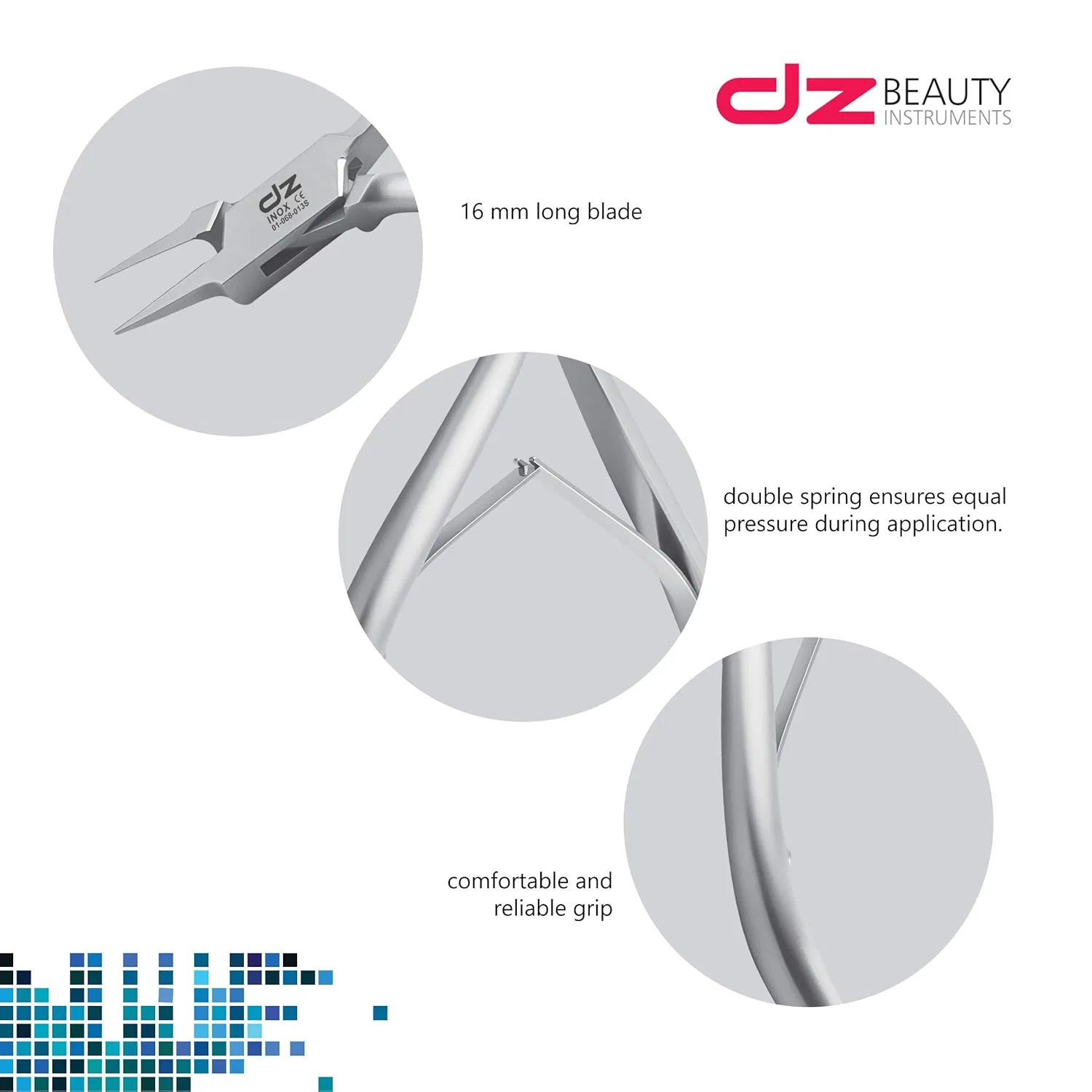 Кусачки для ногтей DZ Corner Pliers, особо острые, из нержавеющей стали ‎Dz Beauty Instruments — фото 3