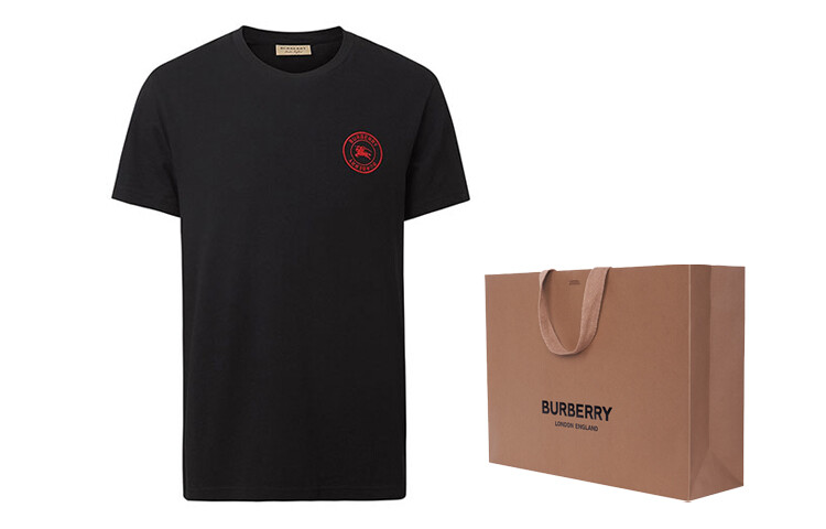 Футболка Burberry Logo с коротким рукавом унисекс, черный — фото 2