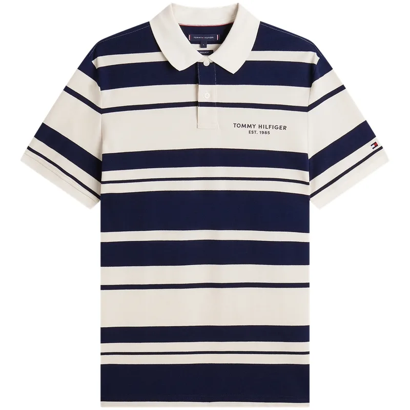 Поло для мужчин Tommy Hilfiger, темно- синий белый stripes 0a5