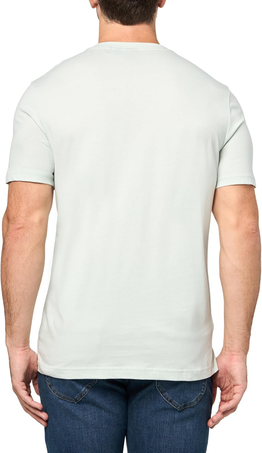 BOSS Мужская современная футболка с логотипом Stretch Jersey, Open Air Blue — фото 2