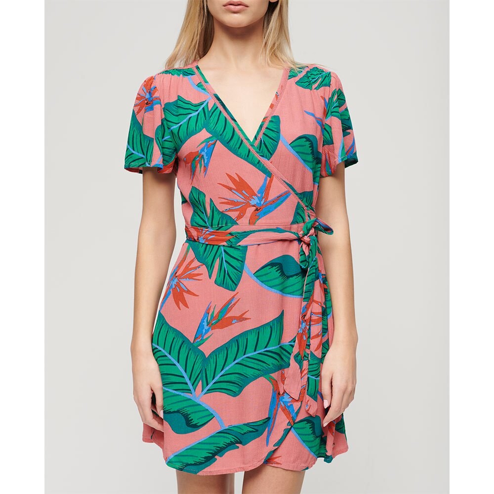 

Платье Superdry Printed Wrap Short Sleeve Short, Разноцветный