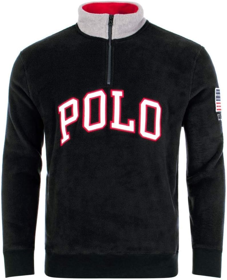 

Поло RL мужская бейсбольная куртка с логотипом и американским флагом на молнии POLO RALPH LAUREN, Black