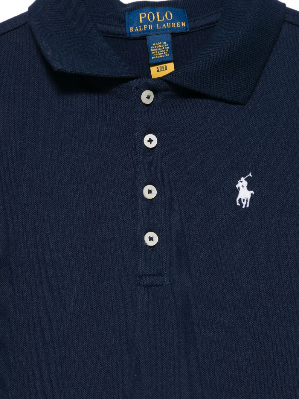 Платье поло со складками Polo Ralph Lauren Kids, синий — фото 3
