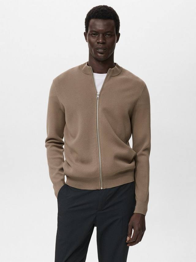 

Luxusc кардиган с воротником-стойкой и молнией Mango, Medium Brown