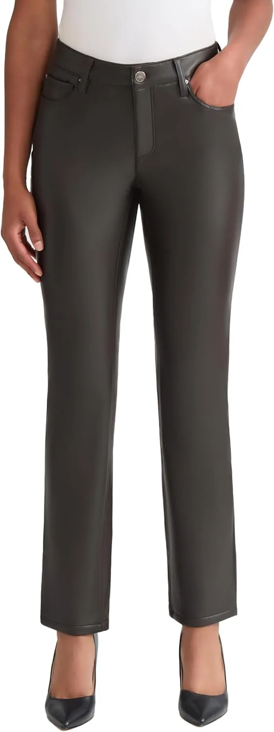 

Jones New York Women's Lexington Прямые Джинсы из Искусственной Кожи