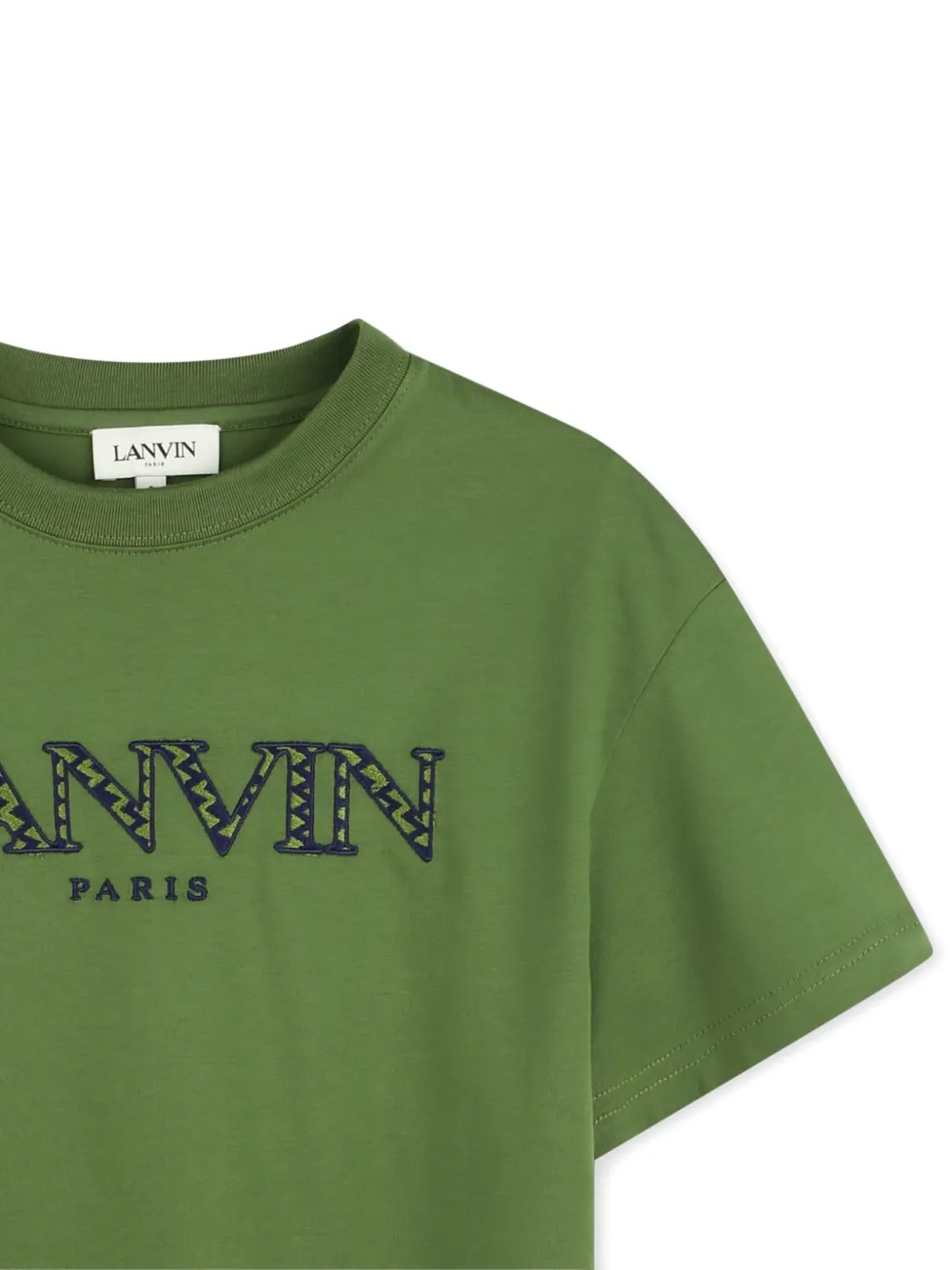 Футболка с вышитым логотипом Lanvin Enfant, зеленый — фото 3