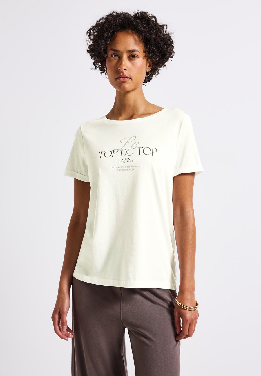 

Футболка Street One MIT TURN-UP-DETAIL, Weiß/Off-White, Белый, Футболка Street One MIT TURN-UP-DETAIL, Weiß/Off-White