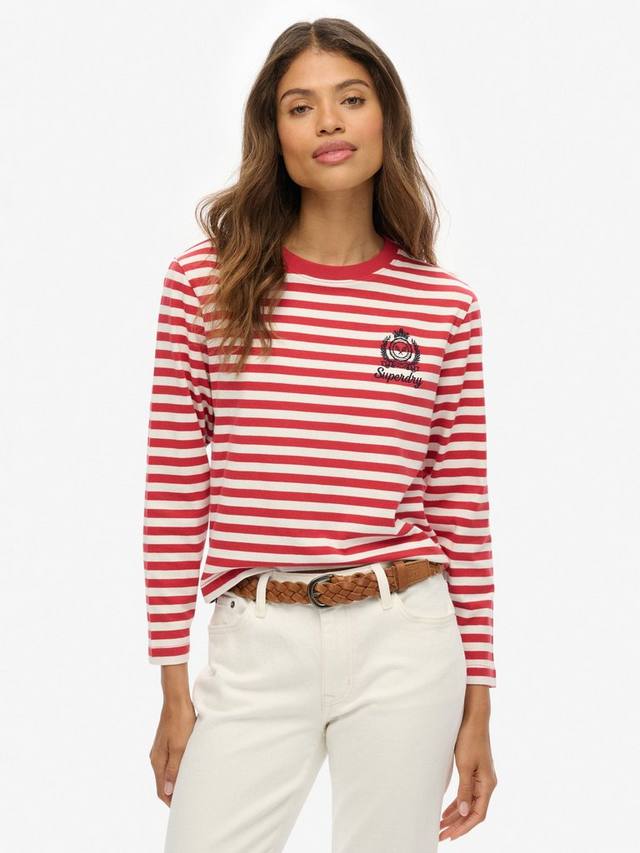 

Топ с длинными рукавами в полоску Country Club Superdry, Red/White