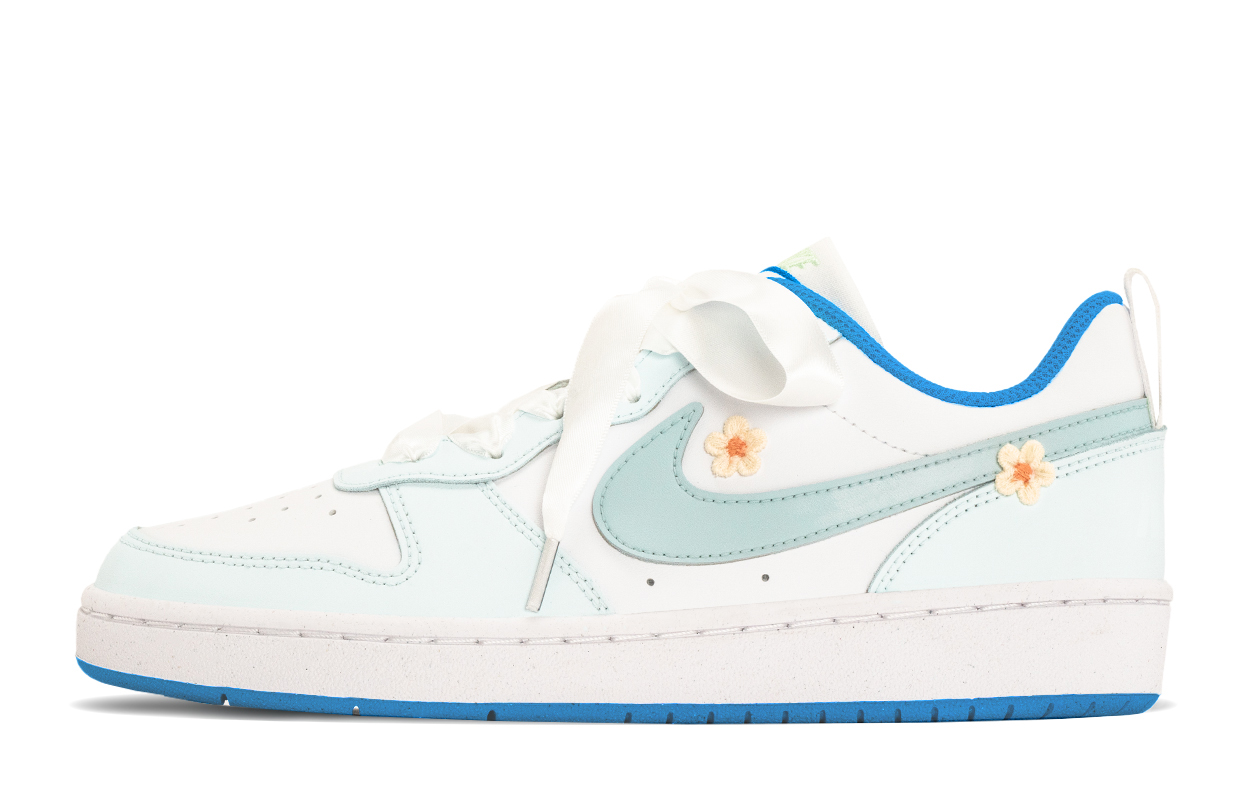 

Nike Court Borough нескользкие устойчивые к истиранию низкие детские скейтбординг кроссовки blue white для подростков