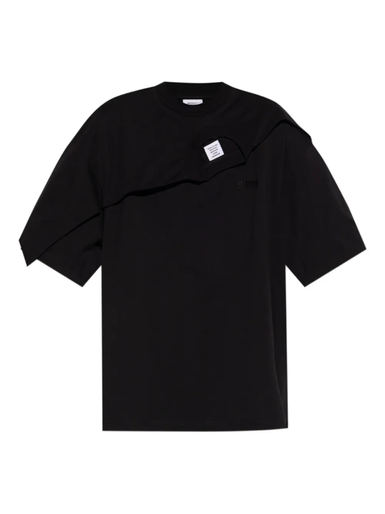 

Футболка VETEMENTS с многослойными панелями, черный