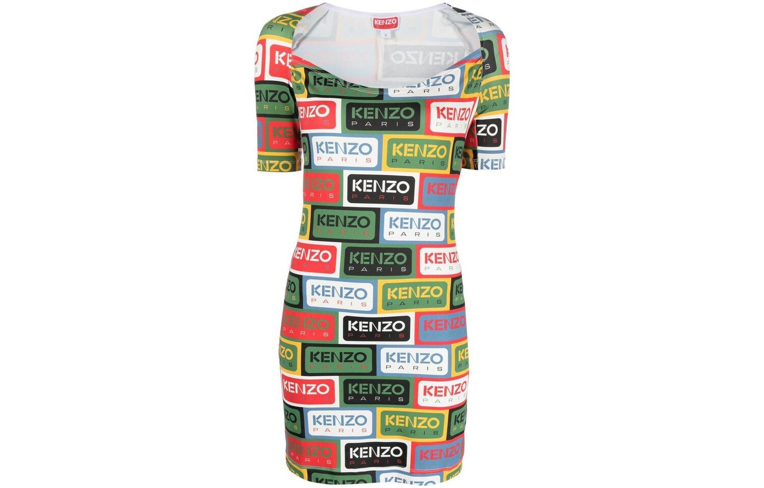 

Платье женское Kenzo с короткими рукавами, зеленый / белый