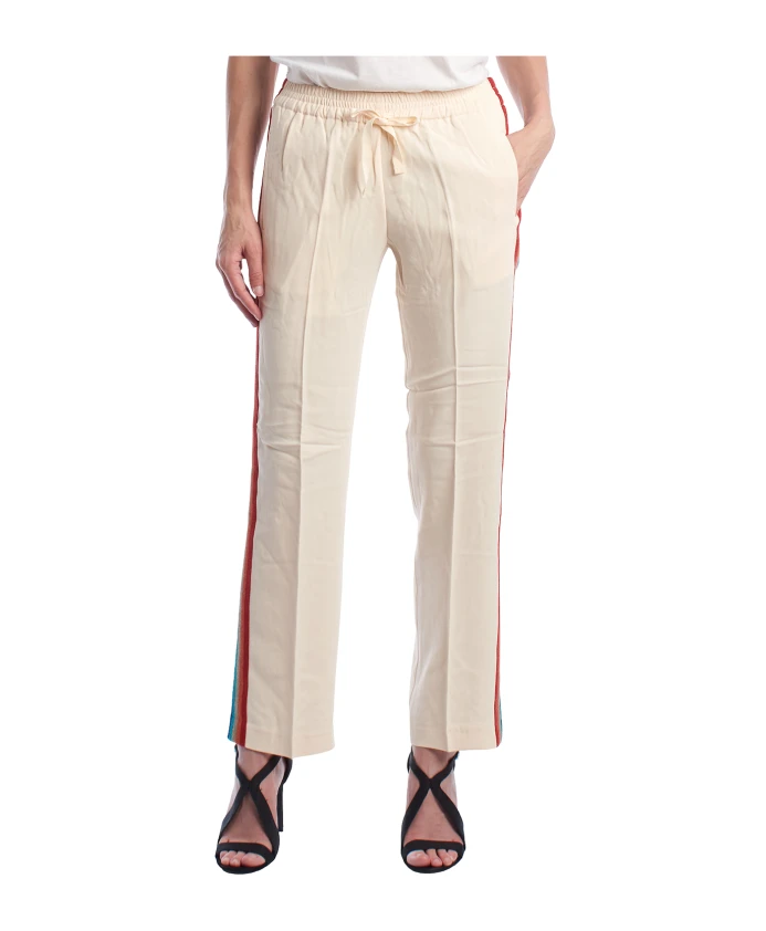 

Брюки с широкими штанинами и разноцветной боковой полосой Zadig & Voltaire, бежевый