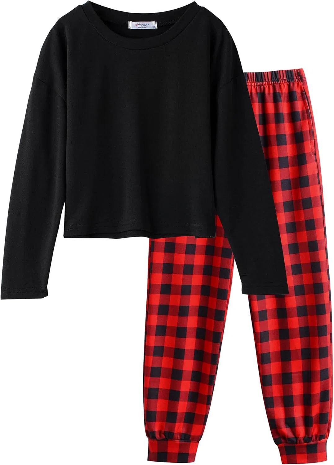 Детский спортивный костюм тай-дай, Arshiner, из 2 предметов, Black Red Plaid