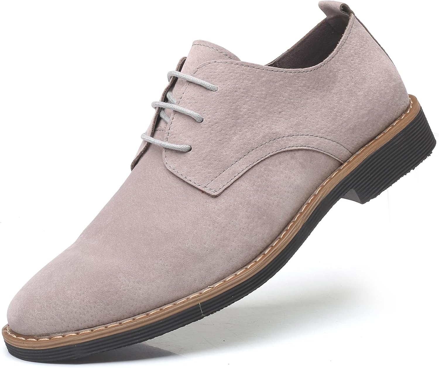 

Мужские замшевые классические туфли дерби на шнуровке для делового и официального стиля, вечерние оксфорды, свадебные оксфорды Wuiwuiyu, серый