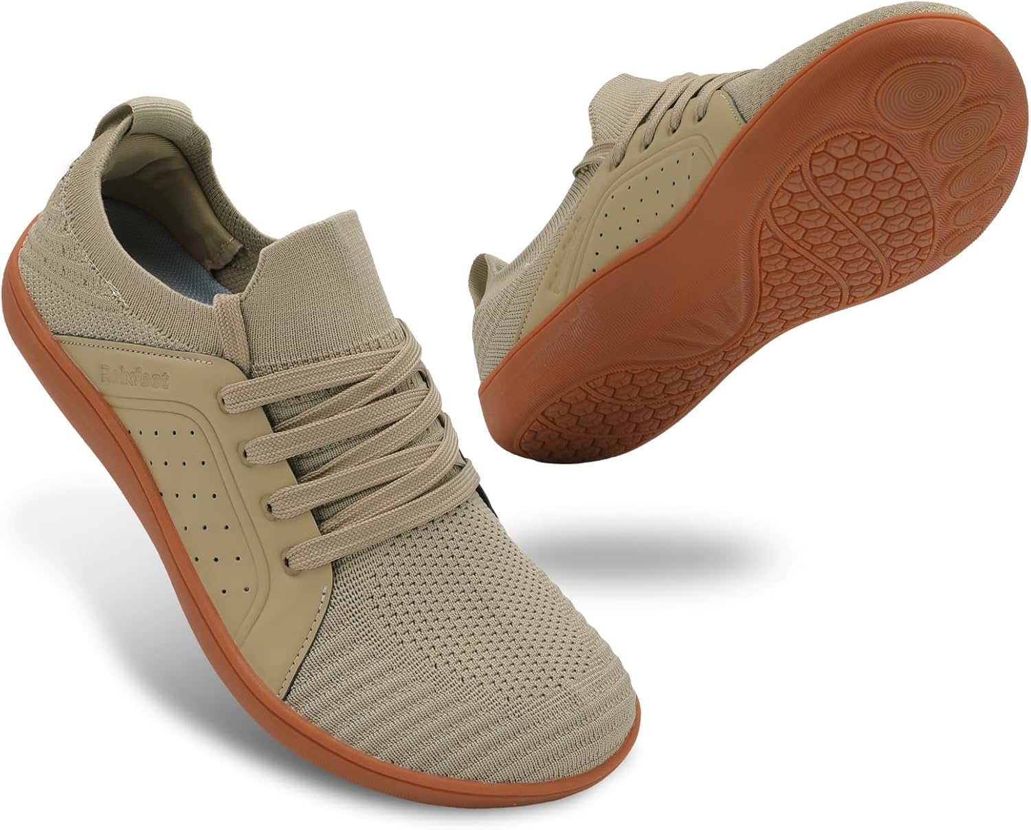 

Мужские Босоножки relxfeet Минималистичные Кросс-Тренеры Обувь для Широкого Пальца Ходьба Обувь С Нулевым Каблуком Кроссовки для Беговых Троп, светло-коричневый