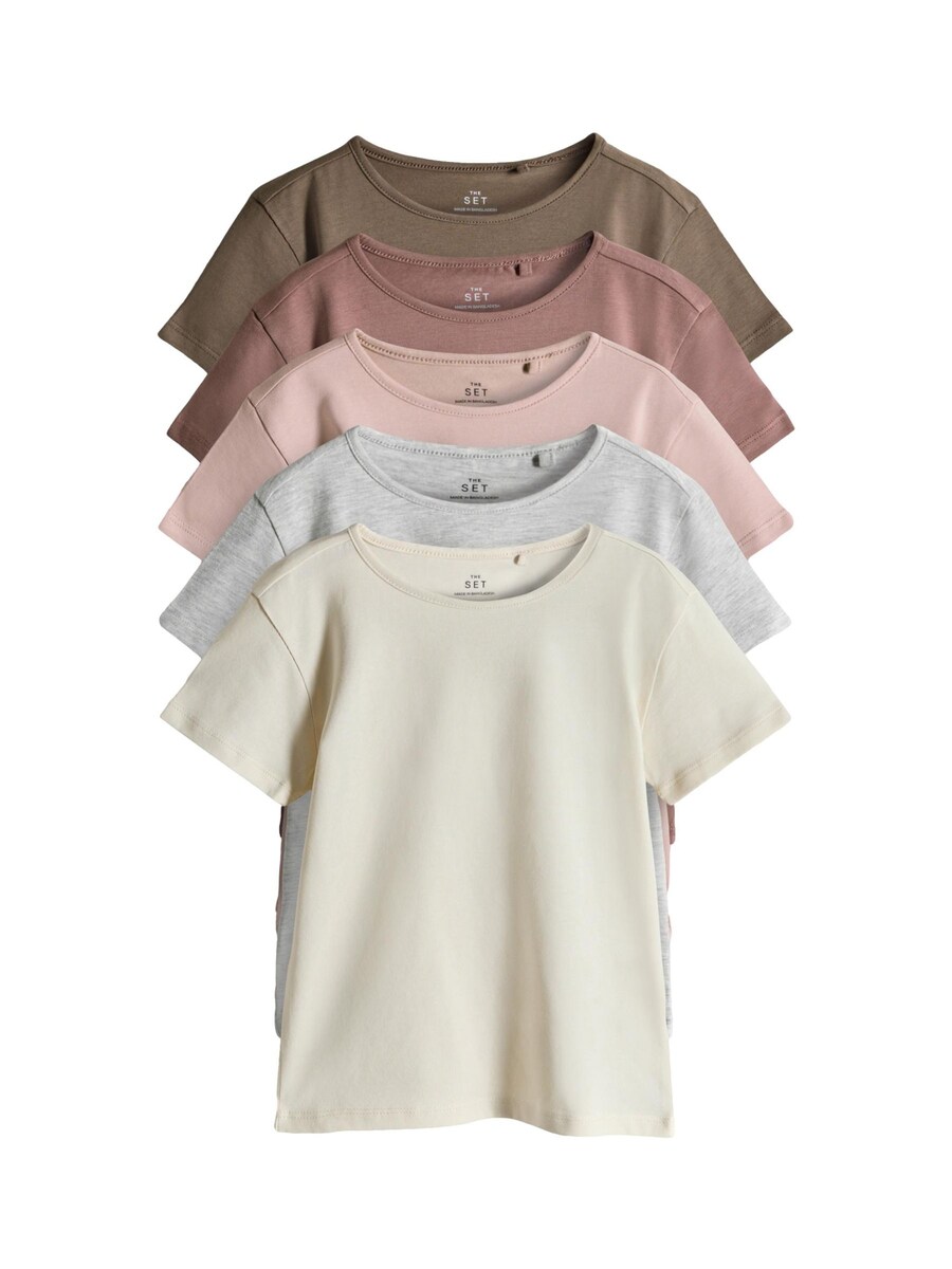 

Рубашка The Set, экрю/умбра/пятнистый серый/розовый/темно-розовый