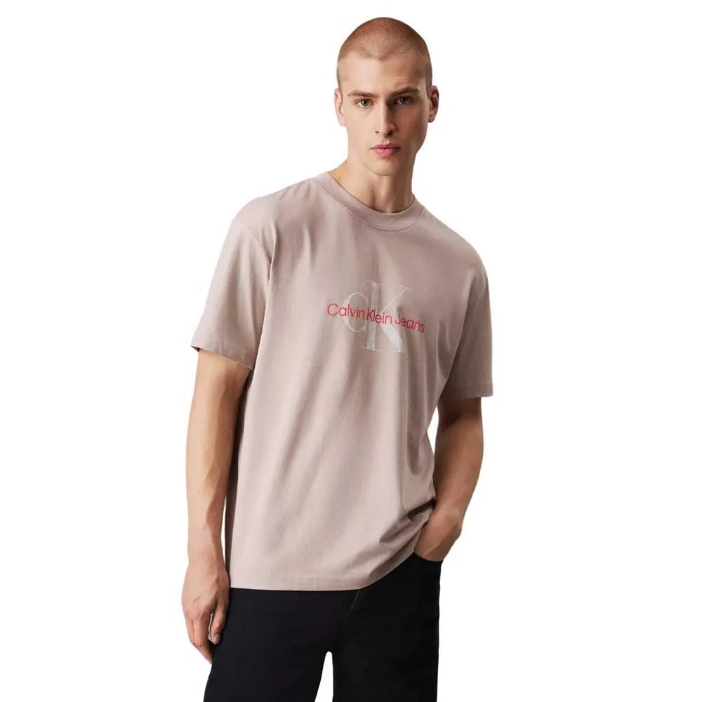

Футболка Calvin Klein Textured Monologo, бежевый