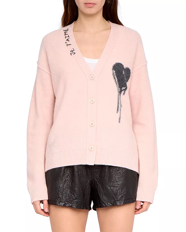 

Кашемировый кардиган Мирказ Zadig & Voltaire, розовый