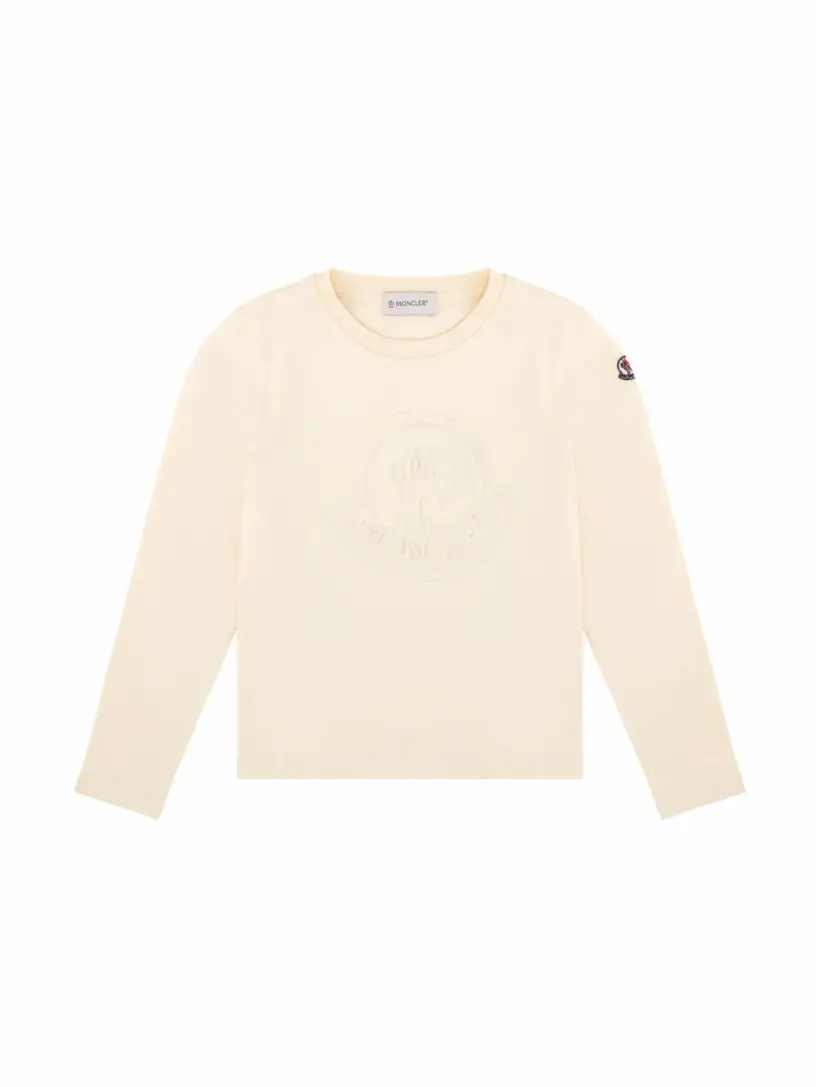 

Хлопковый лонгслив с логотипом Moncler, бежевый