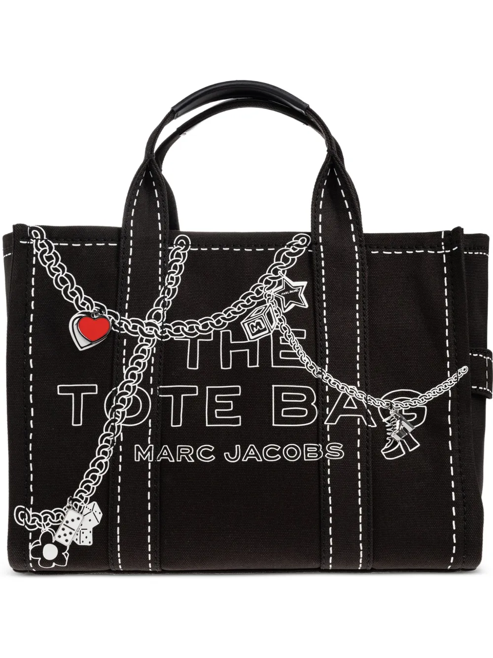 

Сумка-шоппер с принтом в виде цепочки MARC JACOBS, черный
