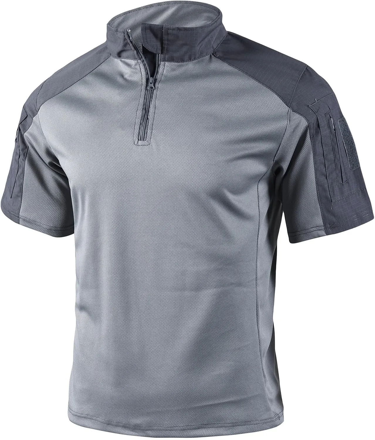 

Боевая рубашка для мужчин Fitted Collared 1/4 Zip Polo, короткий рукав