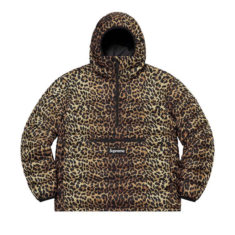

Пуловер Supreme Micro Down Half Zip Hooded Pullover 'Leopard', разноцветный