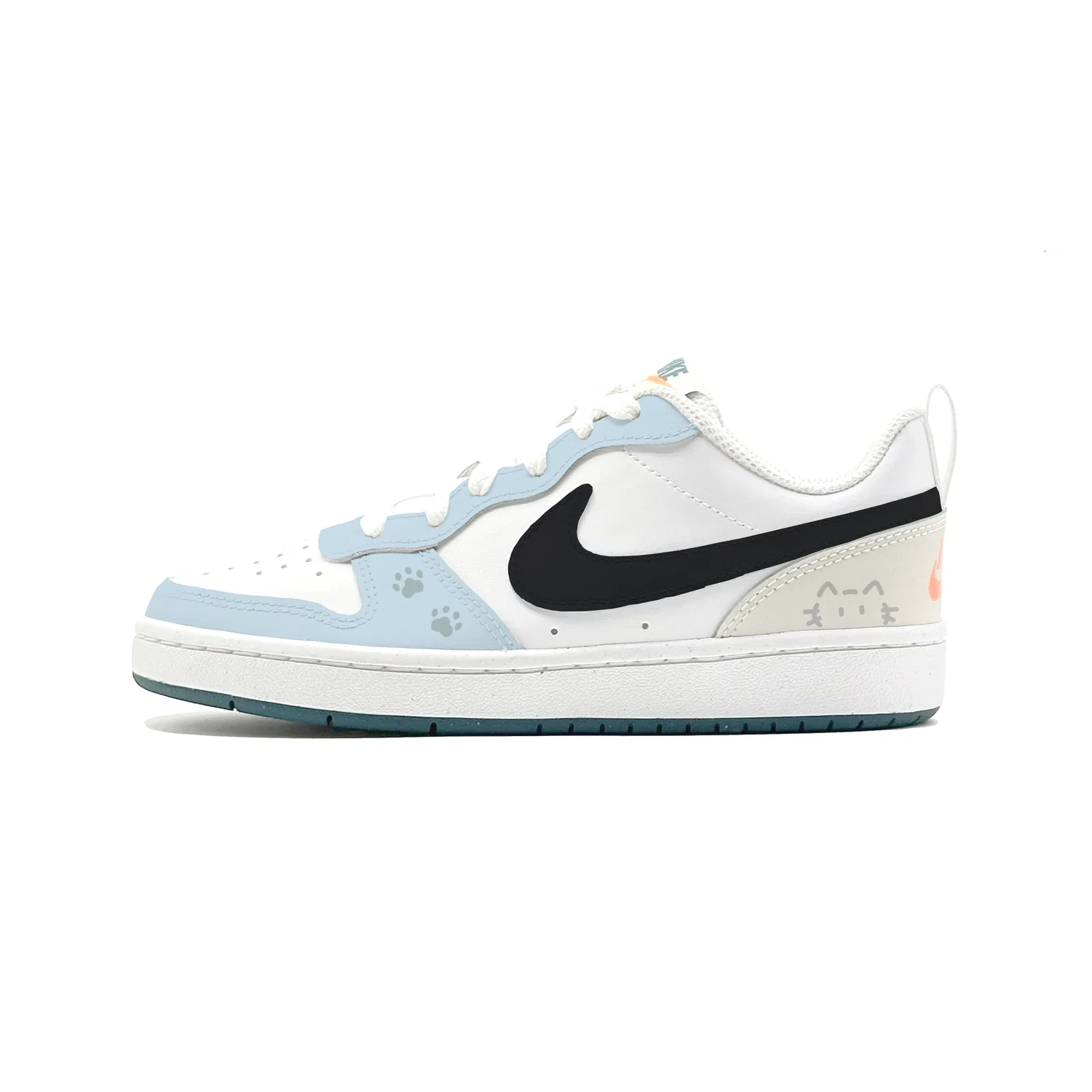 Кроссовки для скейтбординга Court Borough 2 Star Trace Blue Leather, низкие, детские, унисекс Nike, Light Blue