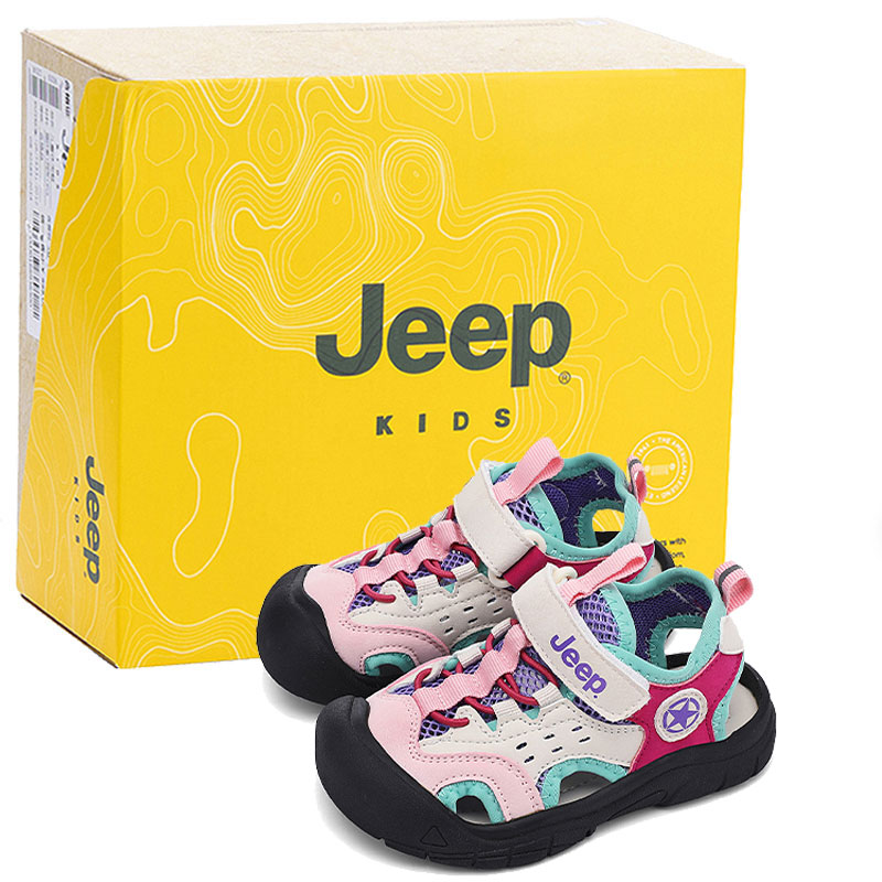 

Детские сандалии Anti Kick Low Top для детей от 3 до 7 лет Jeep, зеленый/розовый