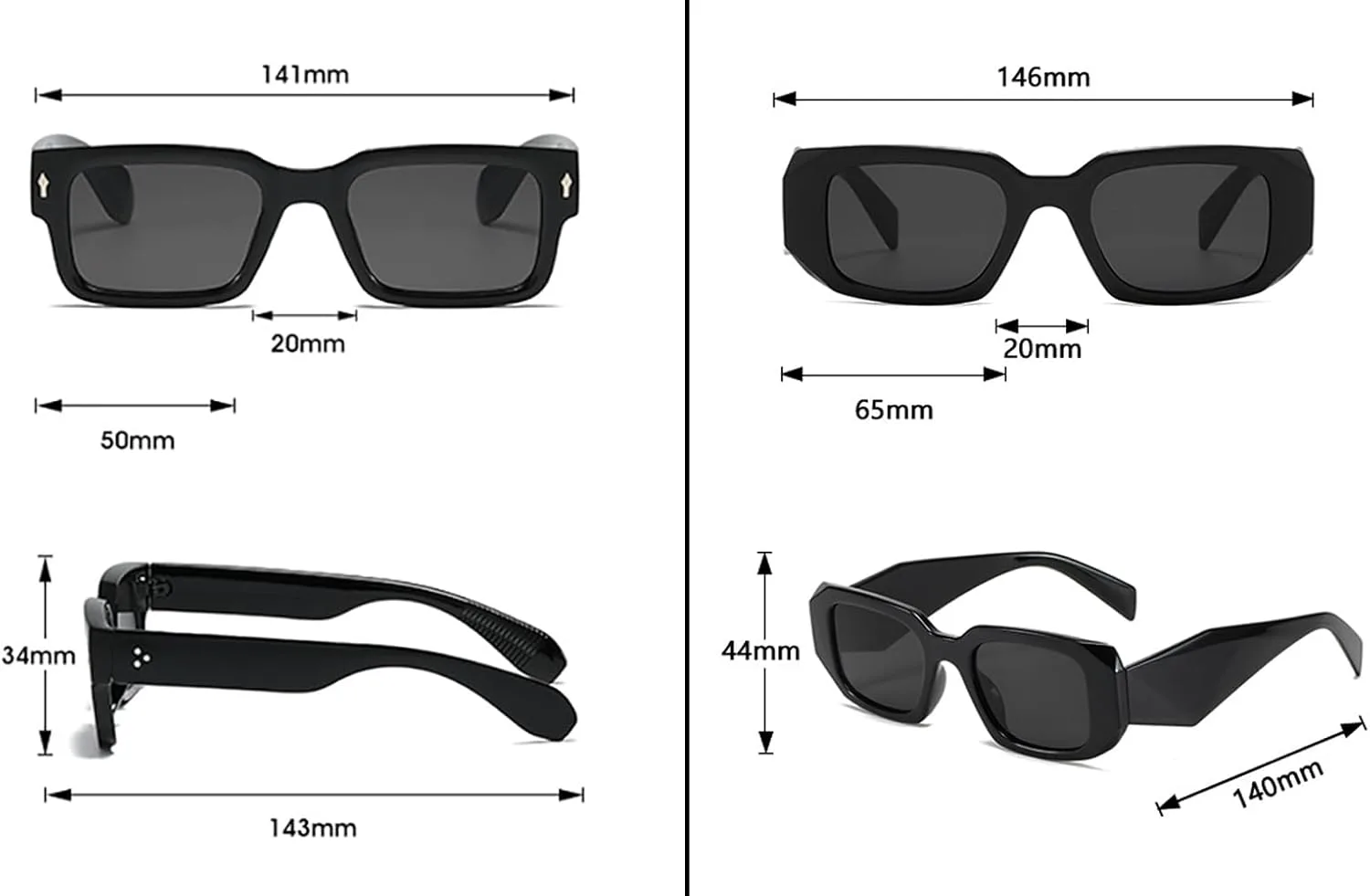 

Квадратные солнцезащитные очки для женщин и мужчин, модные ретро-очки прямоугольной формы, винтажные солнцезащитные очки HEPTAGRAM 7, 01black+02white Frame Grey Lens