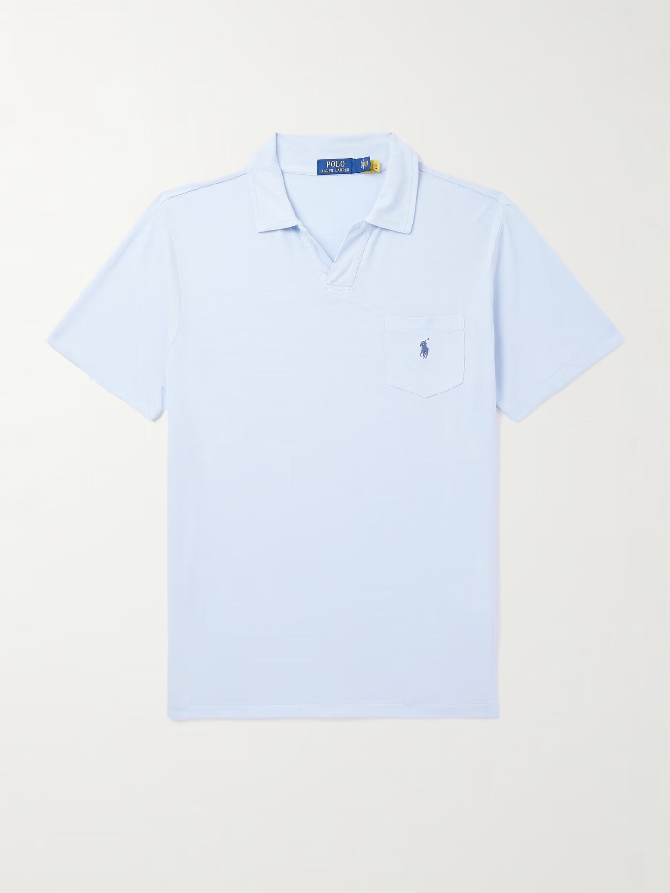 

Рубашка-поло из смеси хлопка и льна с вышитым логотипом POLO RALPH LAUREN, синий