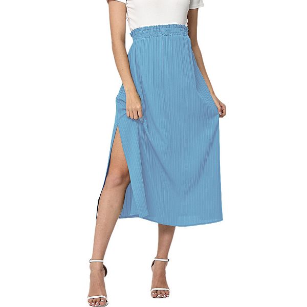 

Женское платье макси с цветочным принтом и плиссированной юбкой Kojooin, Skyblue