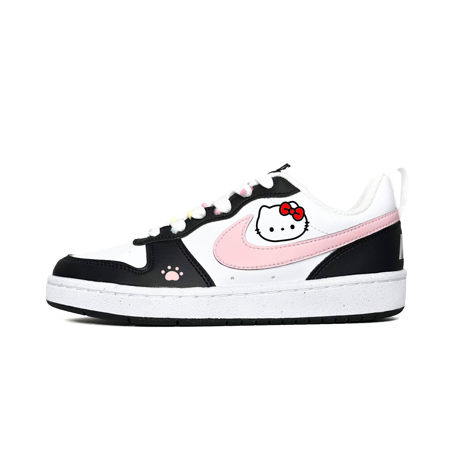 

Кроссовки для скейтборда Court Borough Footprint Meowth нескользящие устойчивые к истиранию низкие детские Nike, розовый