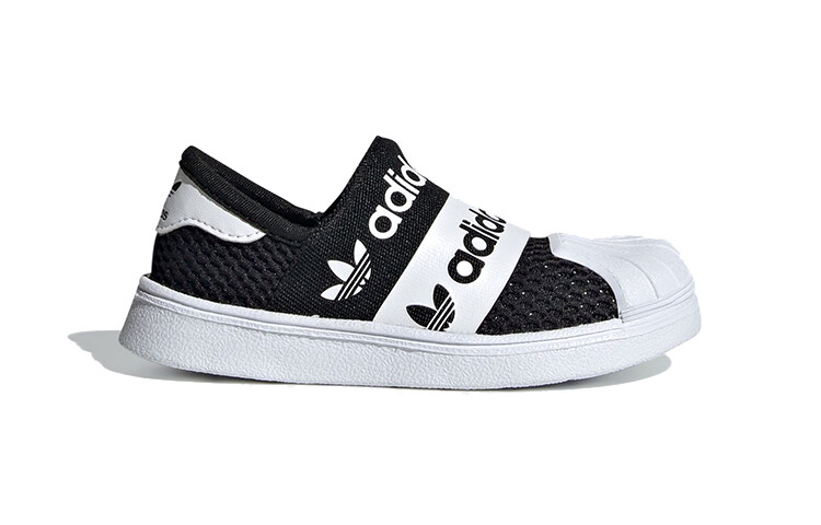 Слипоны Adidas Originals Superstar Series Toddler Shoes Baby сетчатые, черный — фото 2