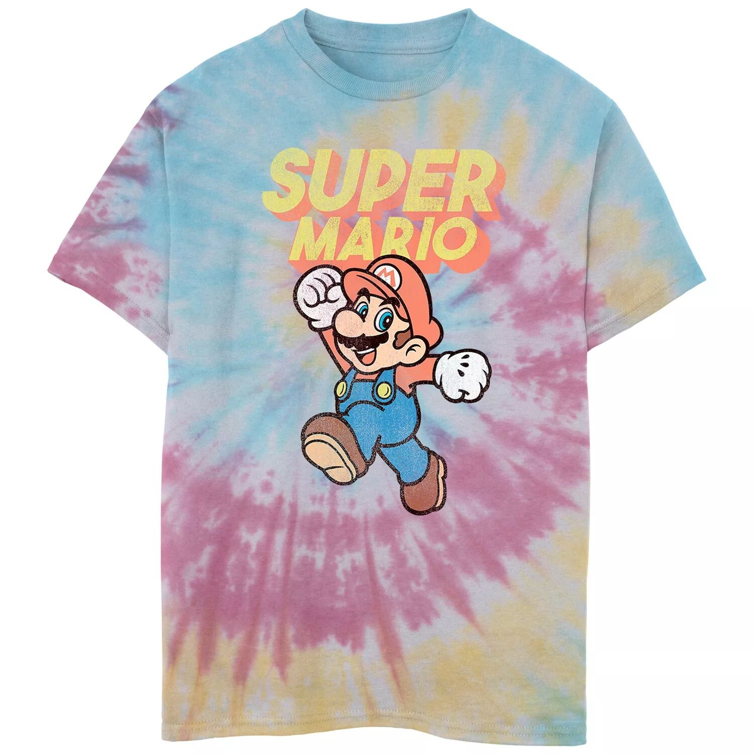 

Футболка Nintendo Super Mario Jump Face Tie Dye для мальчиков 8–20 лет Nintendo