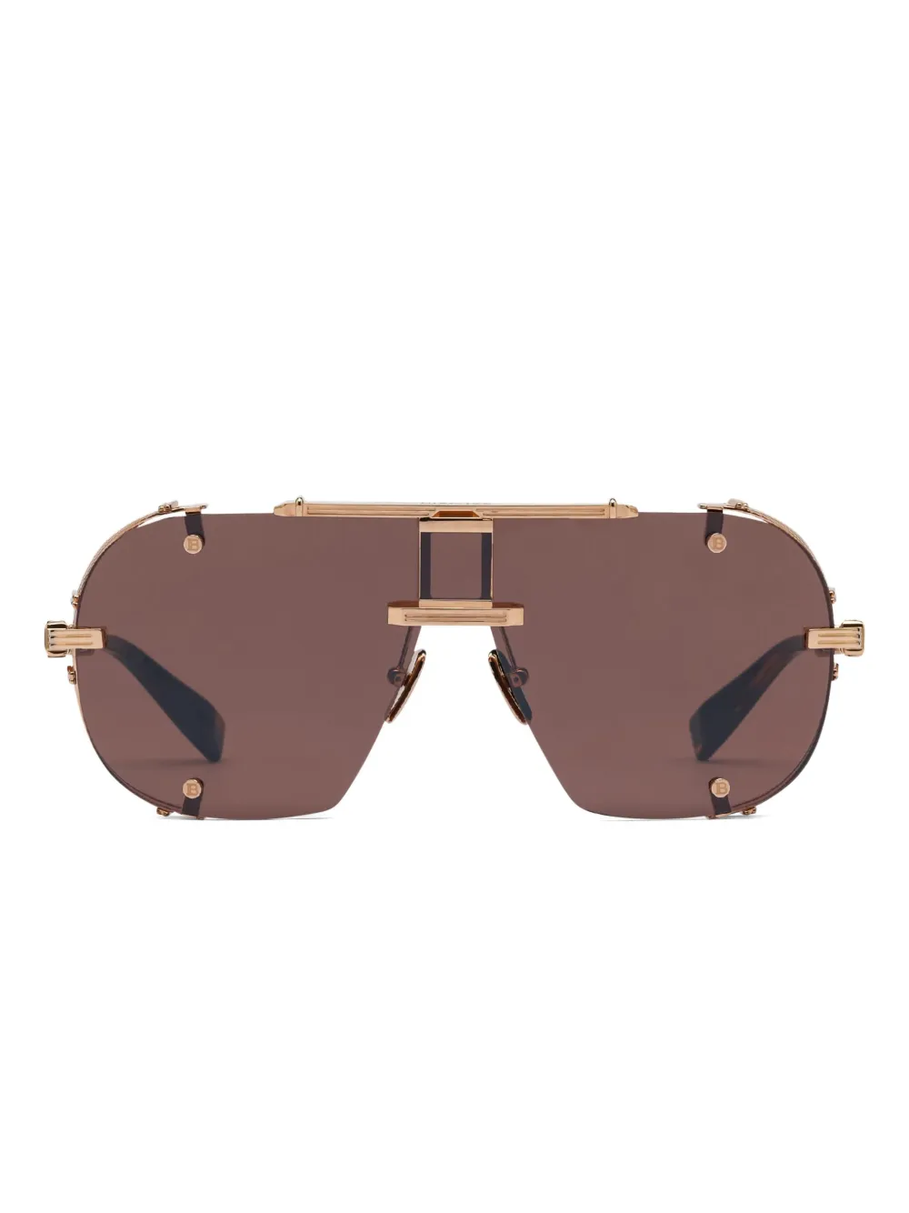 

Солнцезащитные очки с эффектом металлик Balmain Eyewear, коричневый