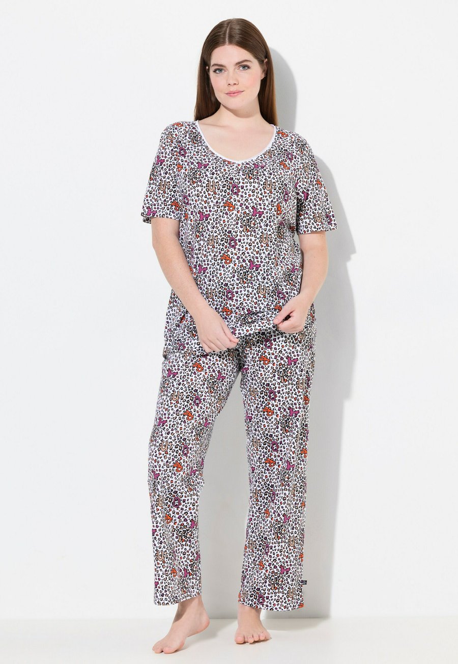 

Пижамный комплект Ulla Popken LEOPARD TWO PIECE SHORT SLEEVE SET, Fuchsia/Pink