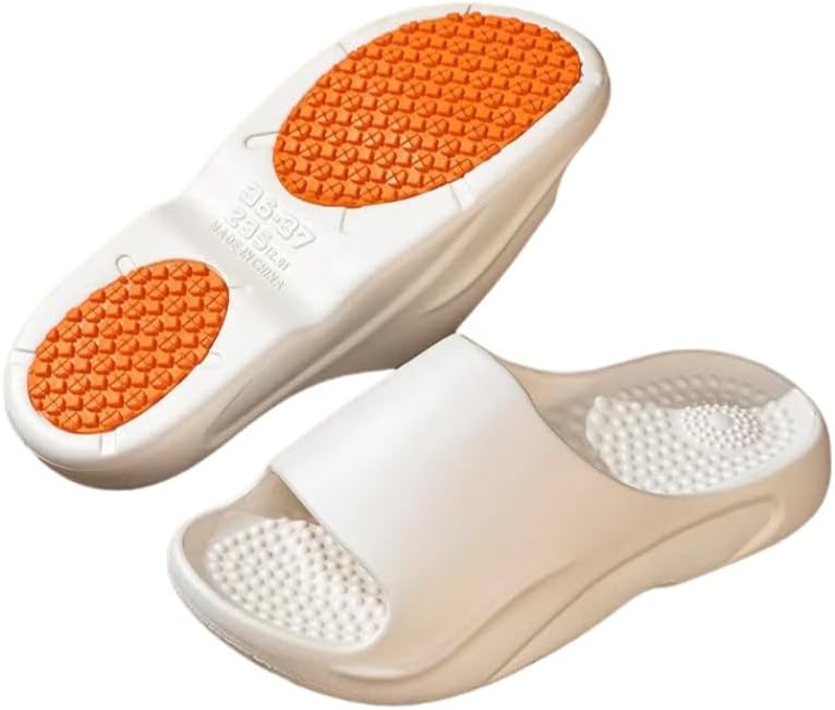 

Домашние и туалетные тапочки DMMWCX с противоскользящей подошвой для женщин, плоский каблук, массажная мягкая подошва, пляжные шлепанцы, белый