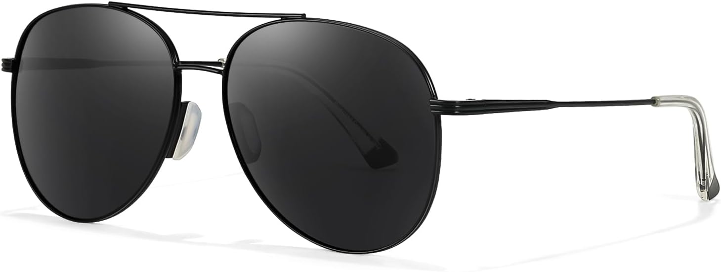 

Солнцезащитные очки-авиаторы TJUTR с защитой от спутывания линз, для женщин и мужчин, поляризованные, с защитой от УФ-излучения UV400, модные, с металлической оправой, предотвращающей зацепление, A7 Black/Grey