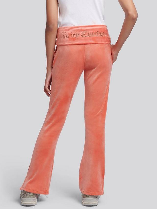 Детские джоггеры с поясом на манжете из велюра Juicy Couture, Burnt Sienna — фото 2
