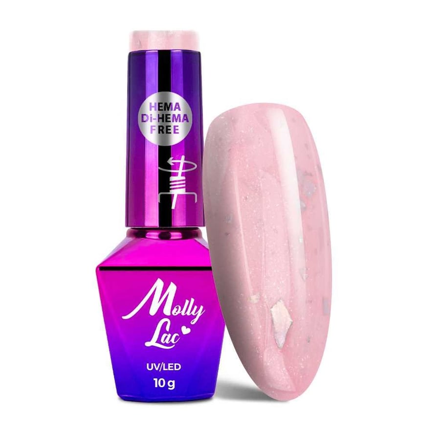 

MollyLac Sparkling French Simple flash HEMA/Di-HEMA Free 10 г гибридный лак для ногтей № 707