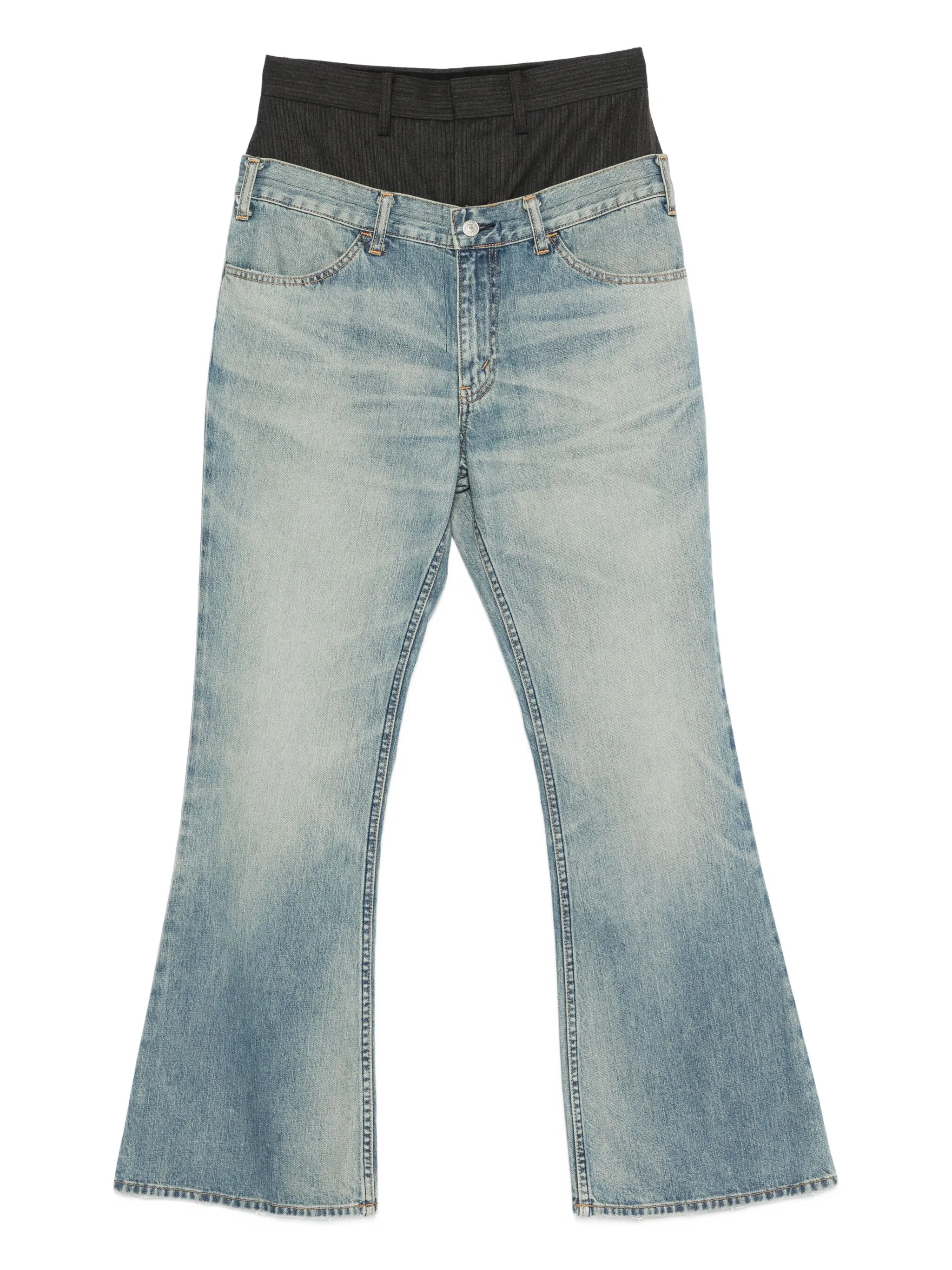 

Джинсы с двойным поясом Junya Watanabe, синий