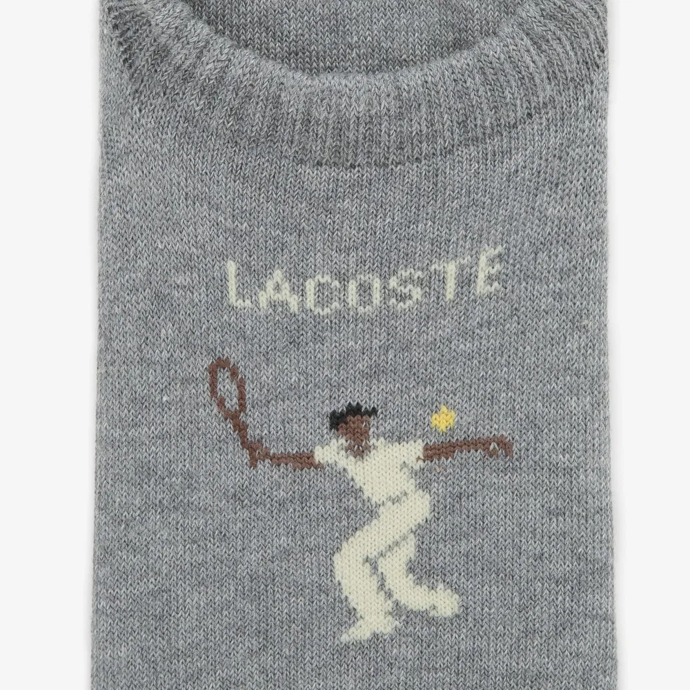 Носки Lacoste Теннисные-невидимки, коралловые с графическим принтом — фото 2