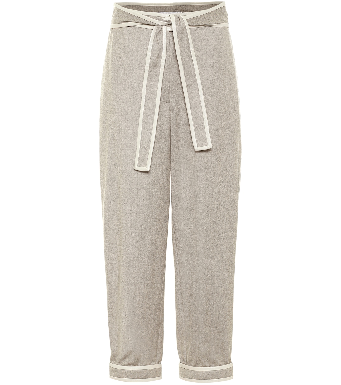 

Укороченные брюки из шерстяной фланели цвета моркови Stella McCartney, Willow Grey