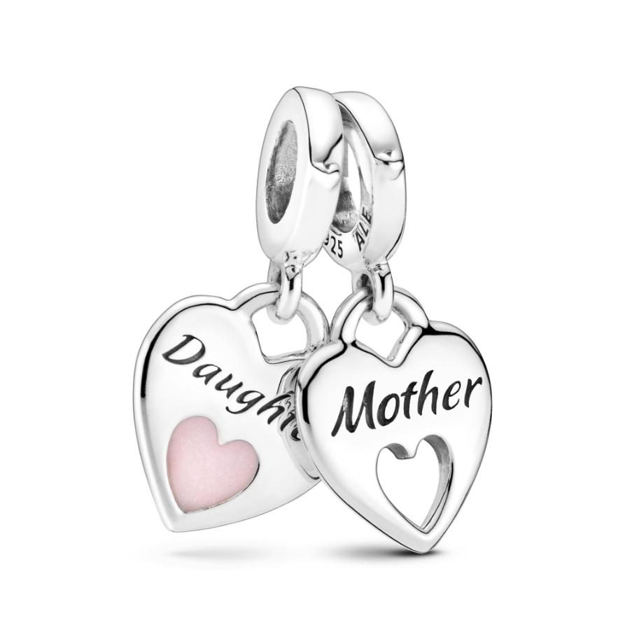 

Шарм Pandora Double Heart Split Dangle Charm, стерлинговое серебро