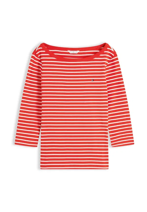 Топ с длинным рукавом и лодочкой Tommy Hilfiger, бретонский огненно-красный/экрю — фото 4